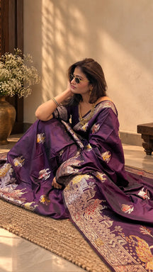 Rajdarbar Plum Heritage Saree