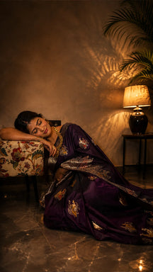 Rajdarbar Plum Heritage Saree