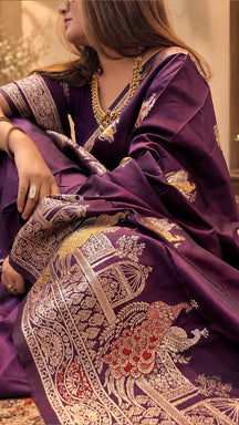 Rajdarbar Plum Heritage Saree