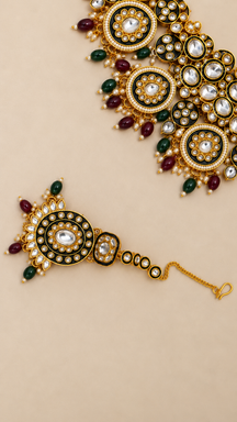 Bridal Grand Kundan & Meenakari Choker Jewellery Set