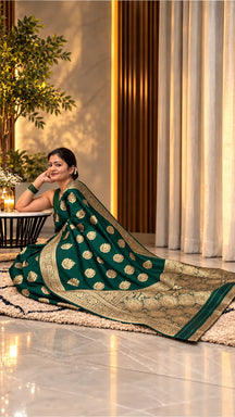 Zumrud Banarasi Zari Woven Saree