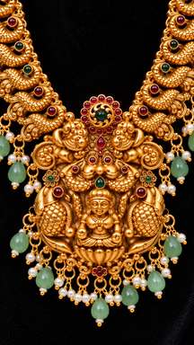 Royal Temple Gold-Plated Goddess Necklace Set