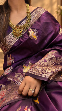 Rajdarbar Plum Heritage Saree