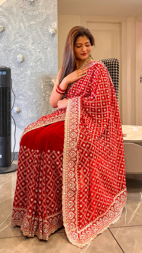 Raktamber Embroidered & Sequinned Saree