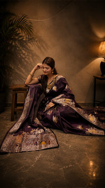 Rajdarbar Plum Heritage Saree