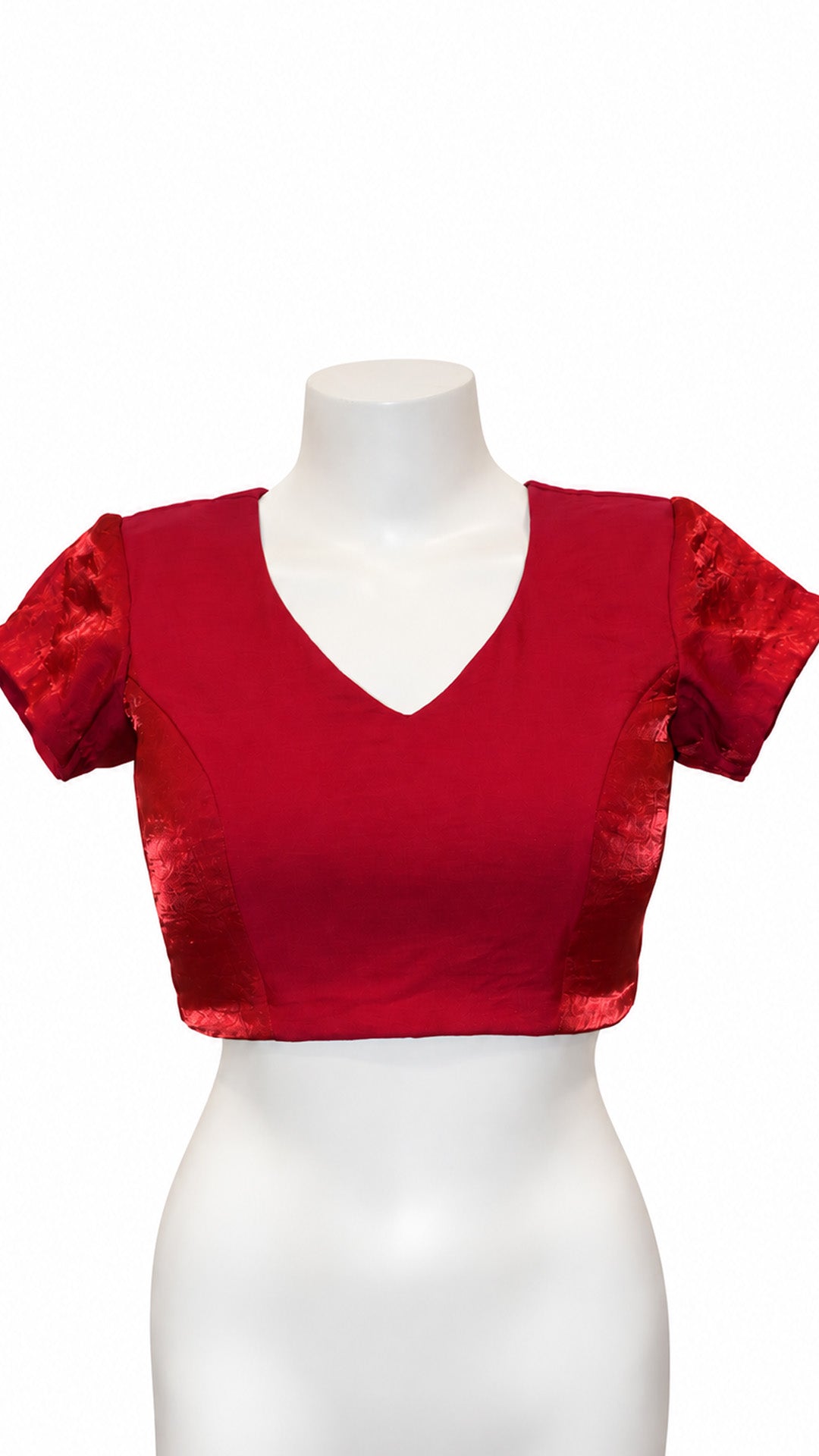 Hot Pink Short-Sleeve Cutout Back Designer Blouse