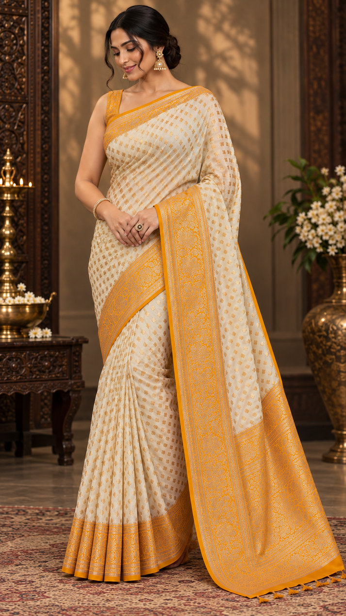 Chandrika Marigold Royale Saree