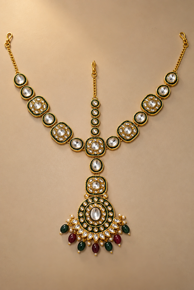 Bridal Kundan & Meenakari Sheeshpatti