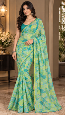 Emerald Harmony Saree