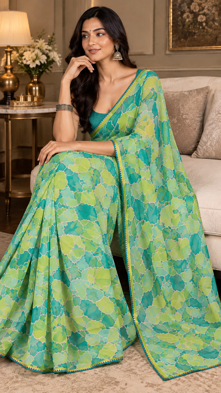 Emerald Harmony Saree