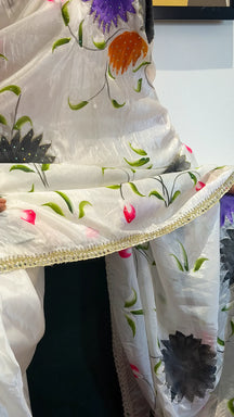 Gulbahar Ivory Floral Saree