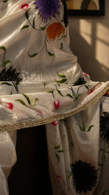Gulbahar Ivory Floral Saree