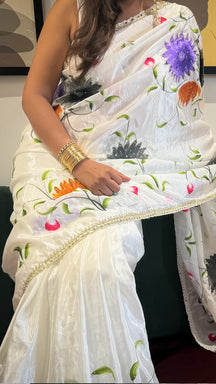 Gulbahar Ivory Floral Saree