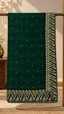 Midnight Black Shimmer Woven Saree