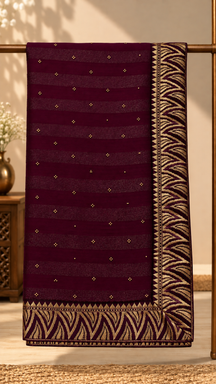 Midnight Black Shimmer Woven Saree