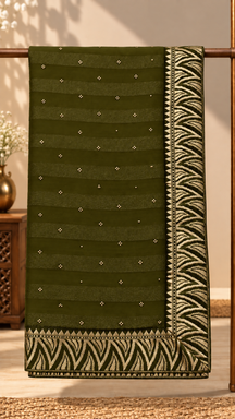 Midnight Black Shimmer Woven Saree