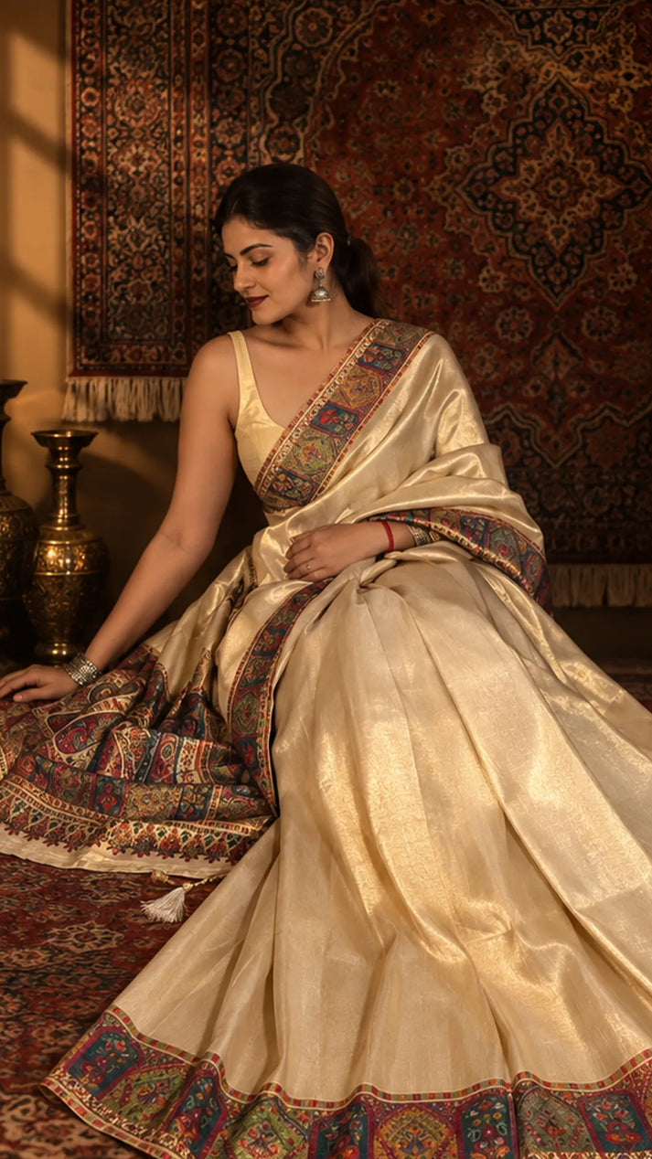 Kashmiri Paisley Silk Saree
