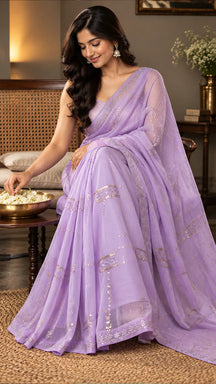 Lilac Royale Saree