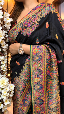 Midnight Bloom Saree