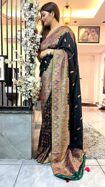 Midnight Bloom Saree