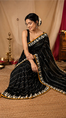 Noir Bloom Saree