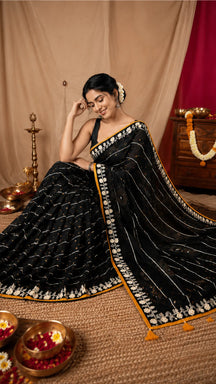 Noir Bloom Saree