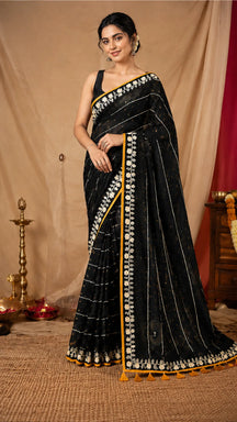 Noir Bloom Saree