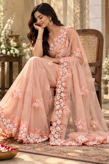 Peach Mystique Saree