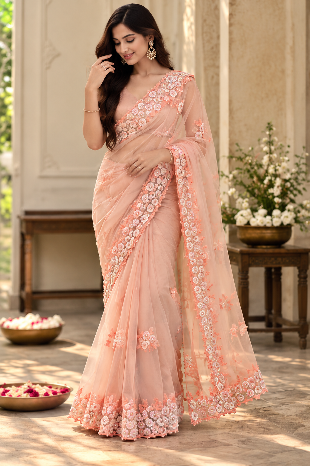 Peach Mystique Saree