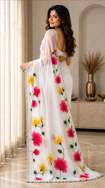 Petal Royale Ivory Saree