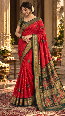 Rajrang Red Zari Saree