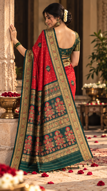 Rajrang Red Zari Saree