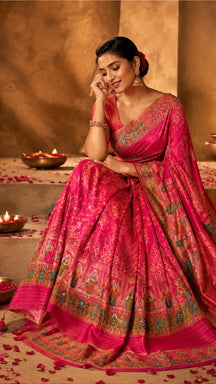 Rangmahal Rani Pink Heritage Saree