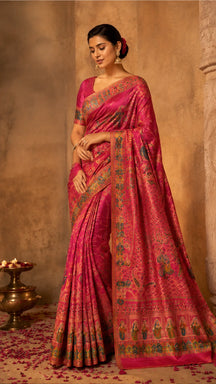 Rangmahal Rani Pink Heritage Saree