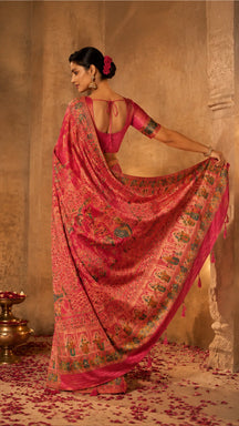 Rangmahal Rani Pink Heritage Saree