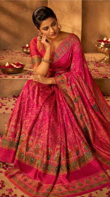 Rangmahal Rani Pink Heritage Saree