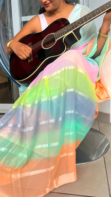 Rangrez Pastel Chiffon Saree