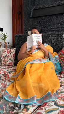 Sunehri Aabha Mustard Heritage Saree