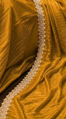 Sunehri Leher Yellow Saree