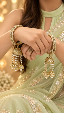 Royal Polki & Pearl Hand Harness (Size: 2.6)