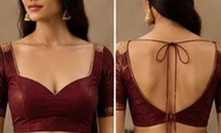Curved V neckline